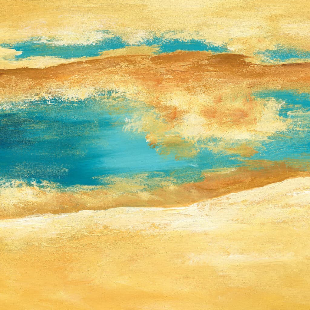 Close up of an abstract painting